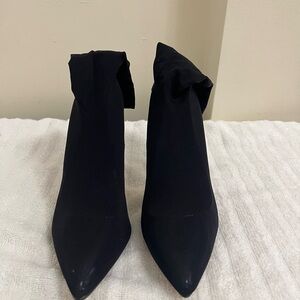 EGO Black Heeled Boots with Bow Detail